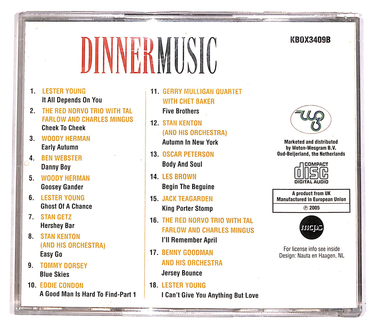 EBOND Various - Dinner Music Vol.2 EDITORIALE CD CD056248