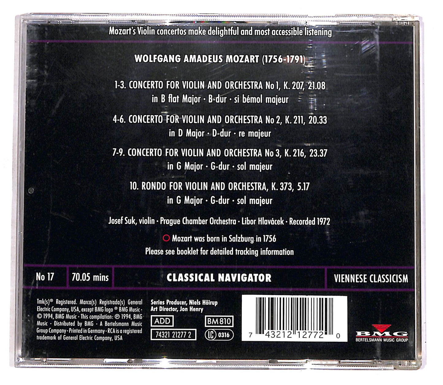 EBOND Mozart - Violin Concertos Nos. 1 - 3 - Suk CD CD056310