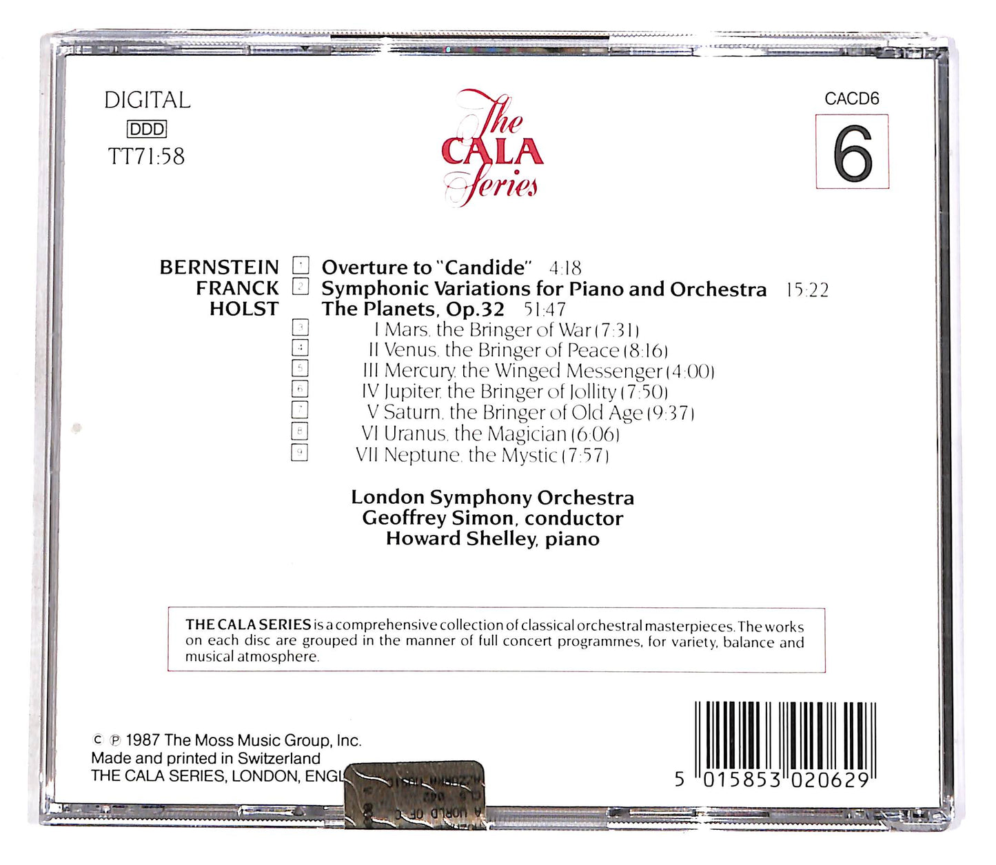 EBOND The Cala Series, Volume 6 - Geoffrey Simon CD CD056337