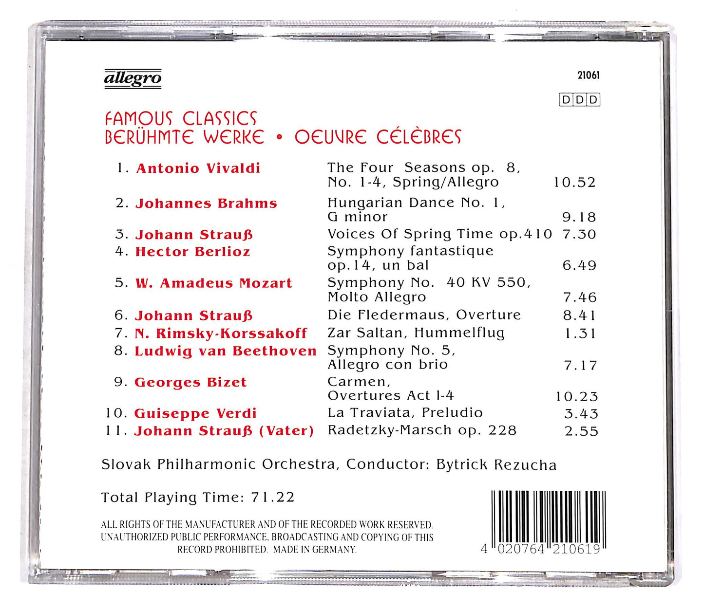 EBOND Famous Classics - Beruhmte, Werke, Oeuvre, Celebres CD CD056342