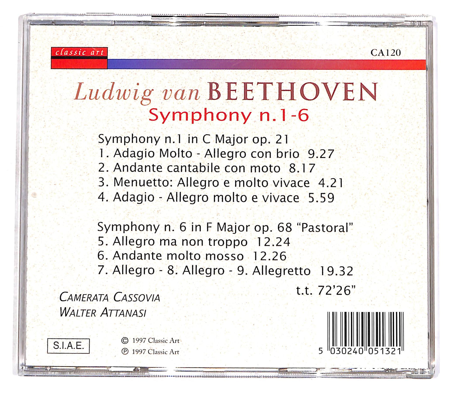 EBOND Ludwig Van Beethoven - Symphony N.1 - N.6 CD CD056343