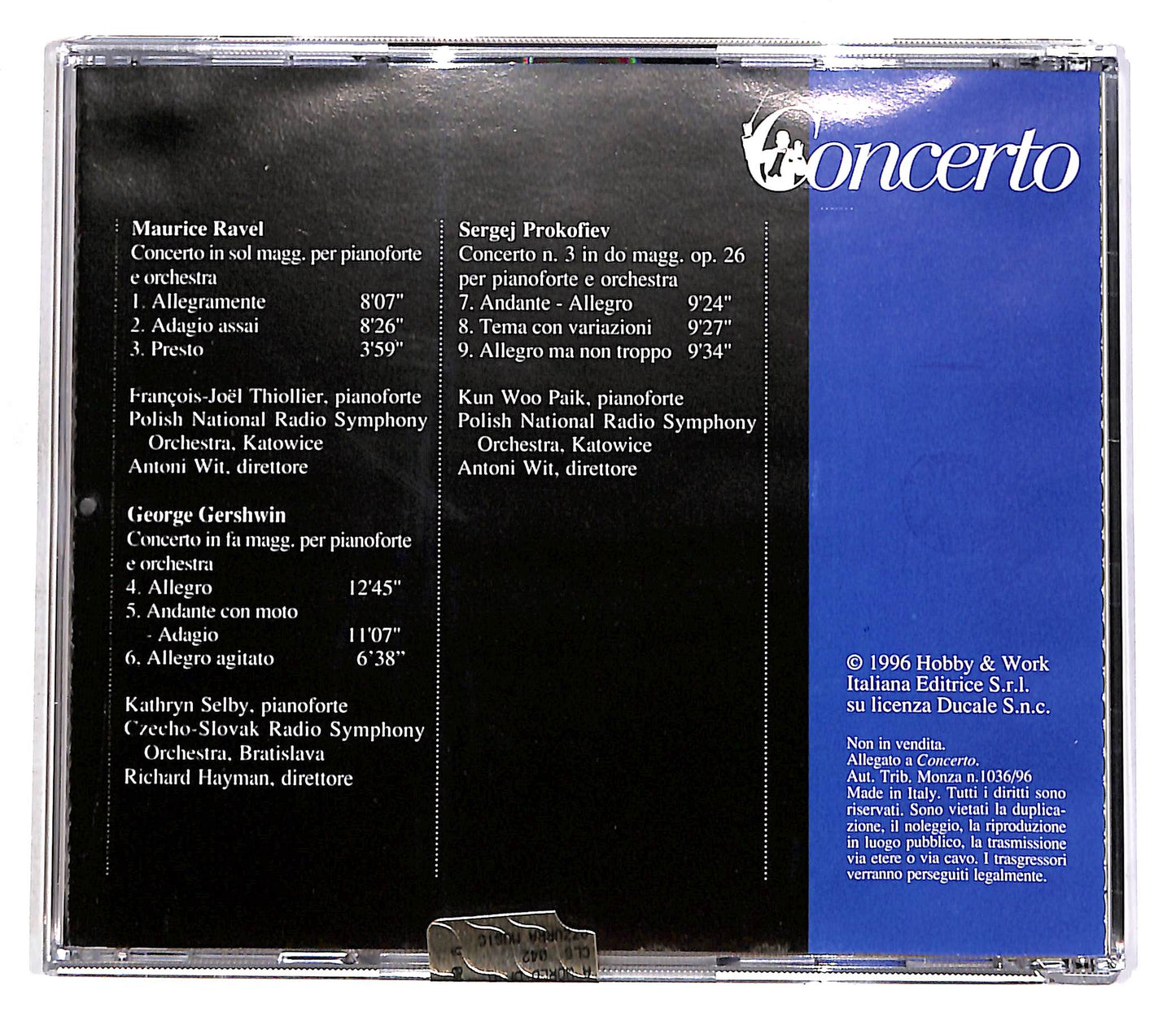 EBOND Ravel, Gershwin, Prokofiev - Concerto EDITORIALE CD CD056404