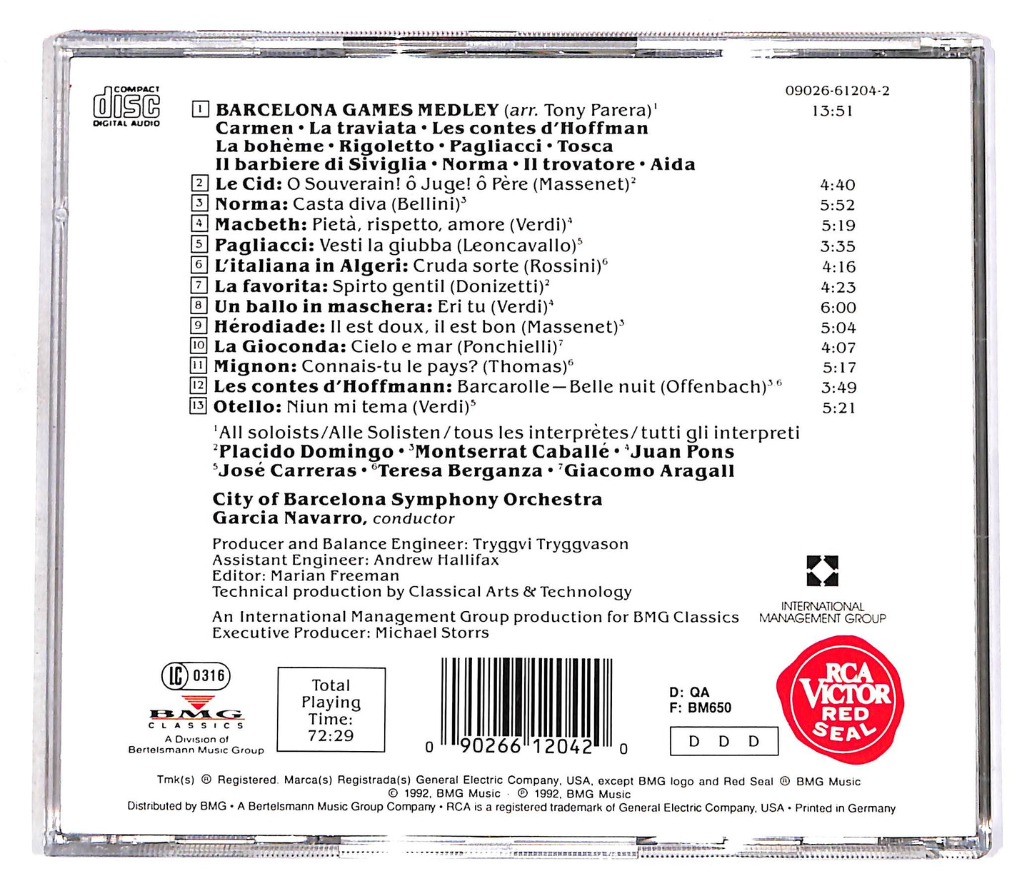 EBOND Domingo, Carreras, Caballe, Barcelona Games CD CD056409