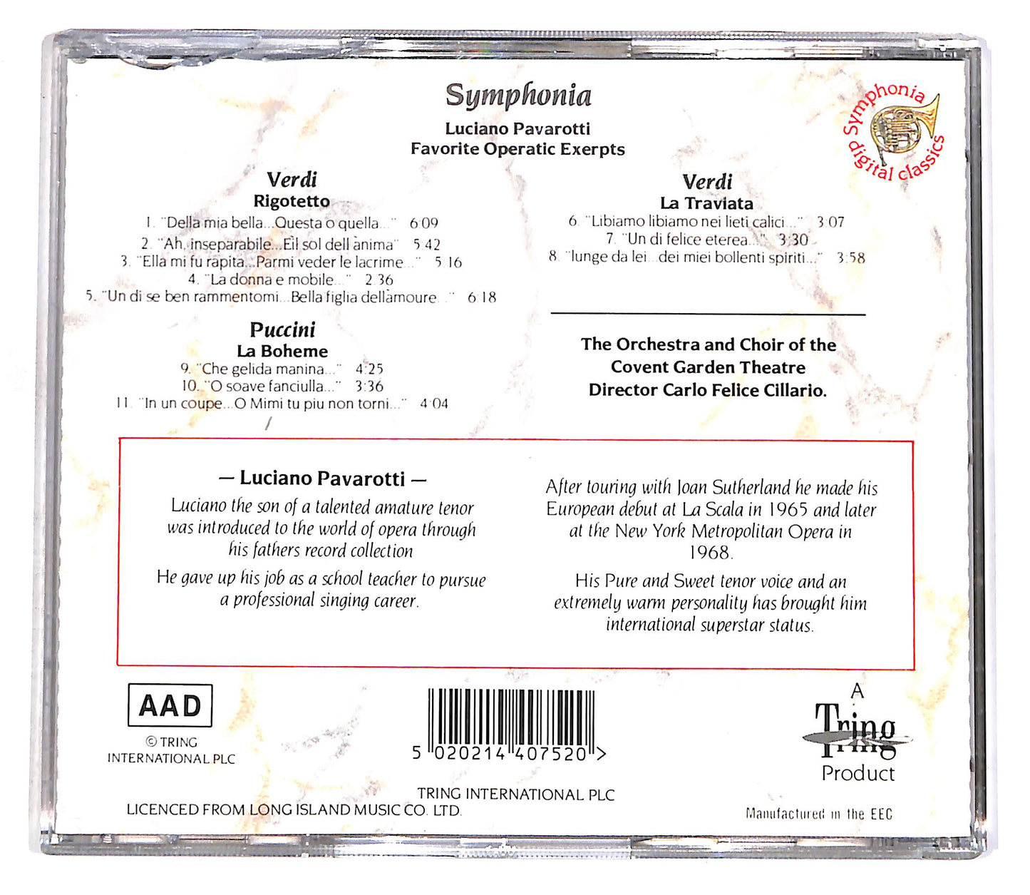 EBOND Luciano Pavarotti - Symphonia - Favourite Operatic Exerpts CD CD056411