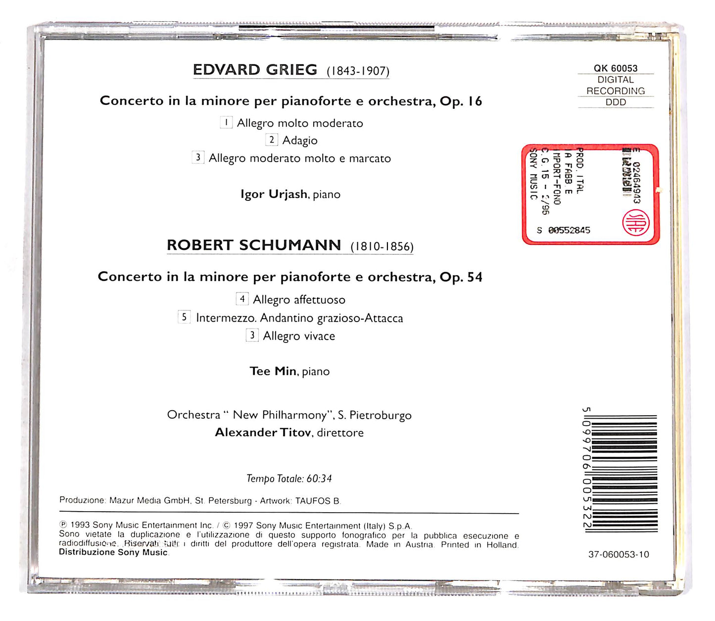 EBOND Grieg - Schumann - Concerti Per Pianoforte CD CD056423