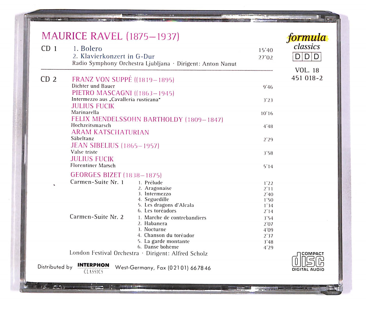 EBOND Maurice Ravel - Bolero - Cavalleria Rusticana (2 dischi) EDIT CD CD056440