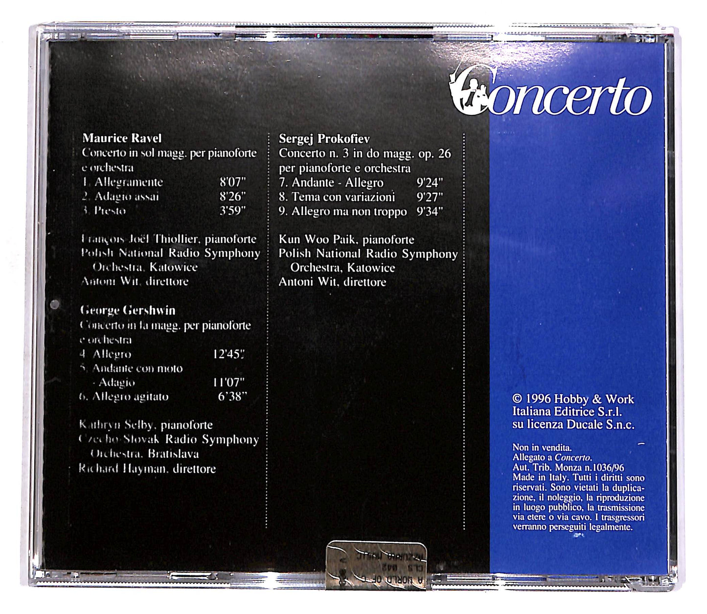EBOND Ravel, Gershwin, Prokofiev - Concerto EDITORIALE CD CD056504
