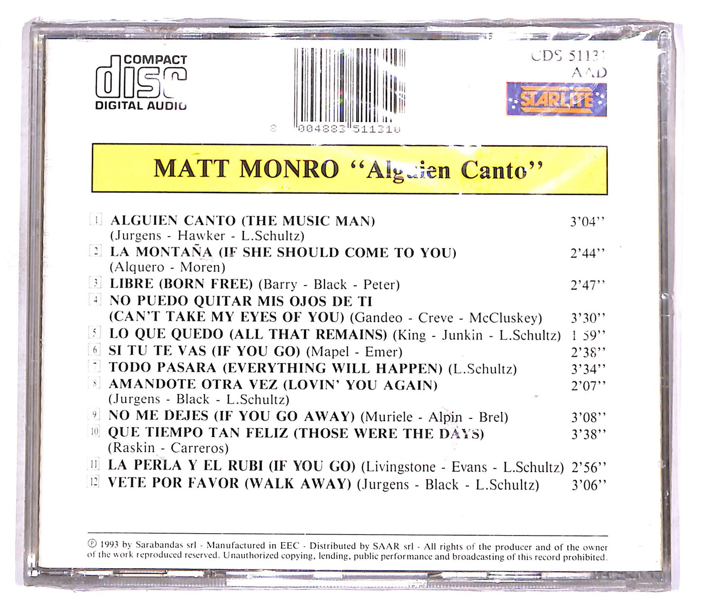EBOND Matt Monro - Alguien Canto CD CD056516