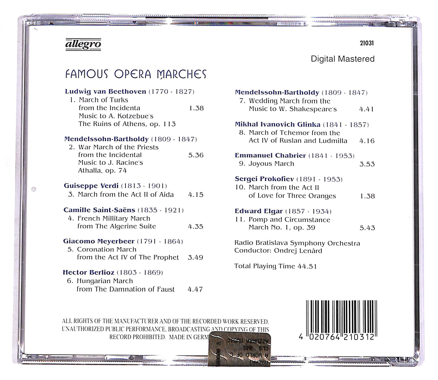 EBOND Various - Famous Opera Marches CD CD056536