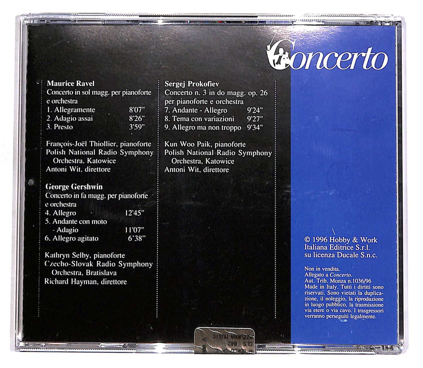 EBOND Ravel, Gershwin, Prokofiev - Concerto EDITORIALE CD CD056607