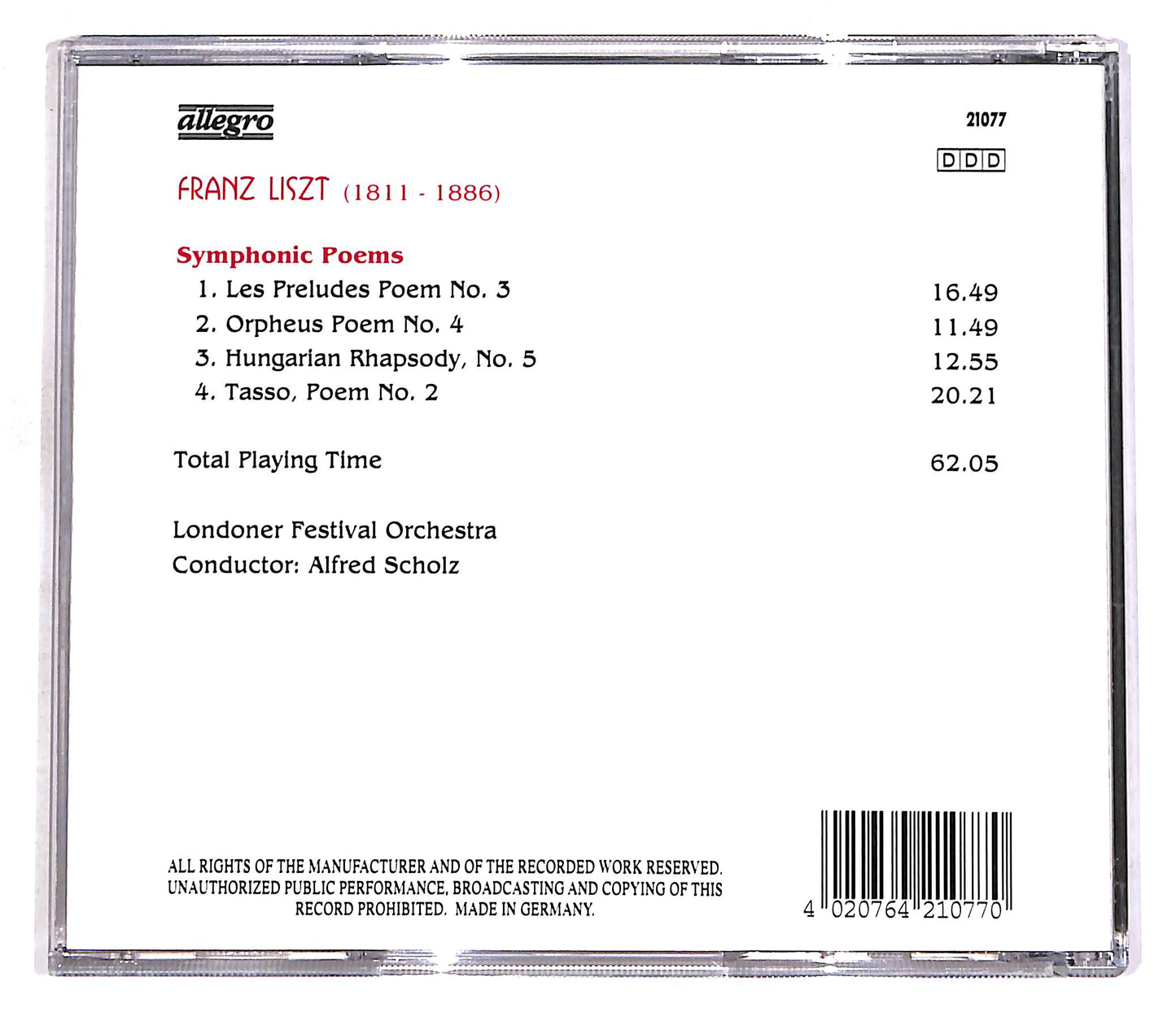 EBOND Franz Liszt - Symphonic Poems CD CD056609