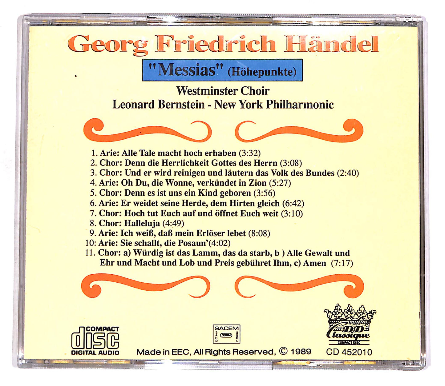 EBOND Georg Friedrich Handel - Messias Hohepunkte EDITORIALE CD CD056636