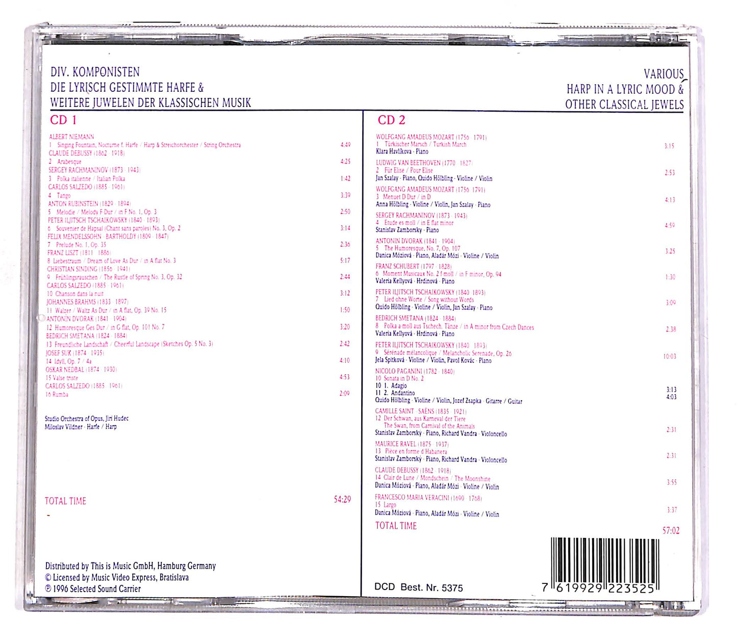 EBOND Harp In A Lyric Mood & Other Classical Jewels Vol.36 (2 disc) CD CD056639