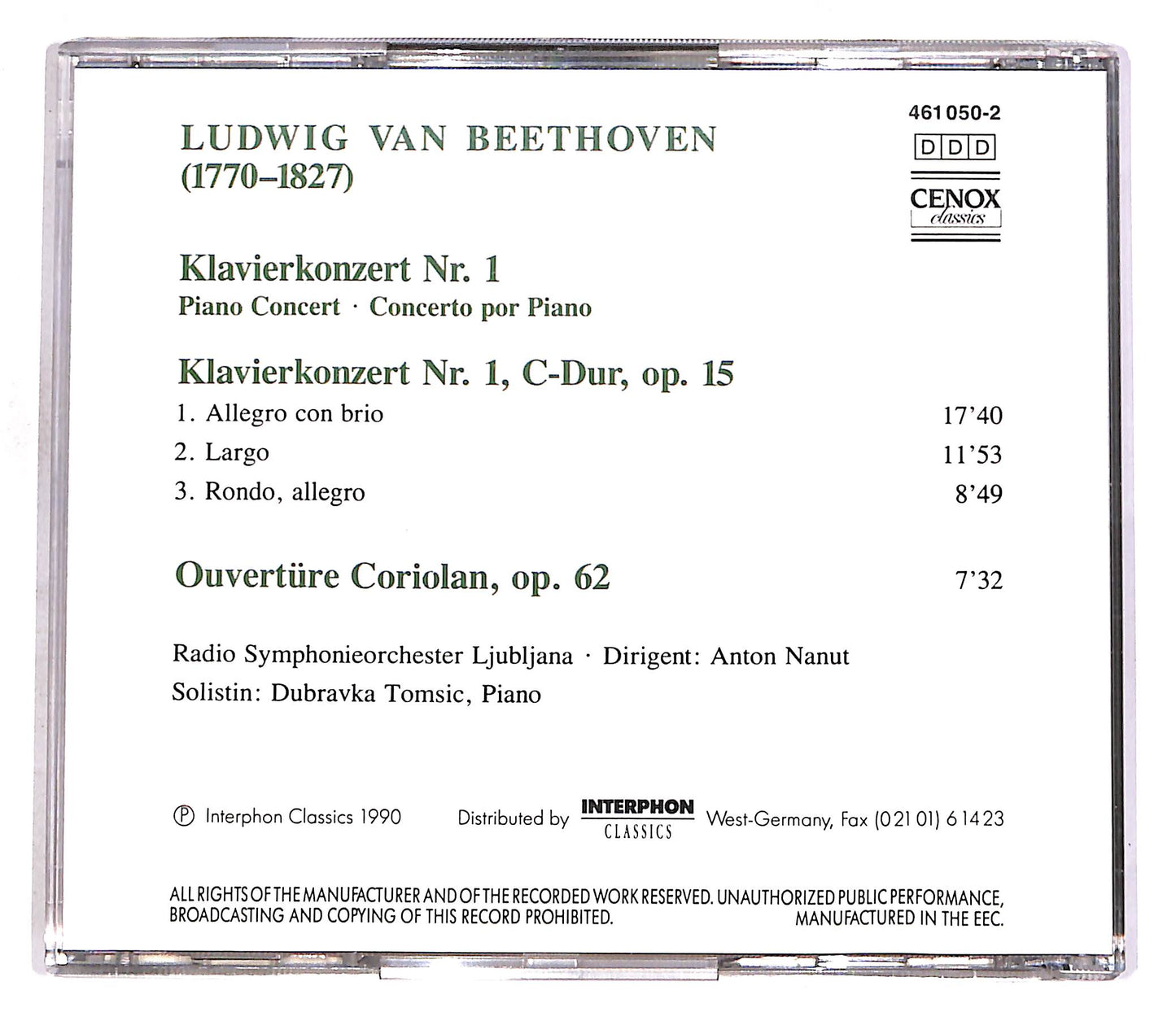 EBOND Ludwig Van Beethoven - Piano Concert No. 1 EDITORIALE CD CD056708