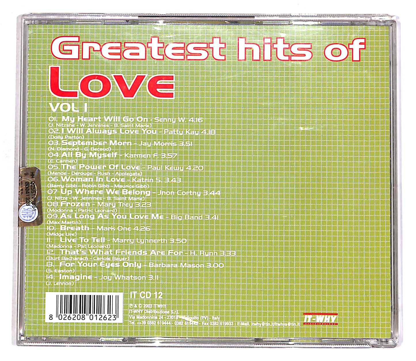 EBOND Greatest Hits Of Love - Volume 1 CD CD056726