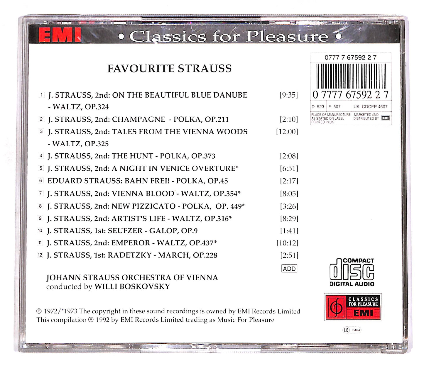 EBOND Favourite Strauss - Waltzes, Polkas, Marches CD CD056736