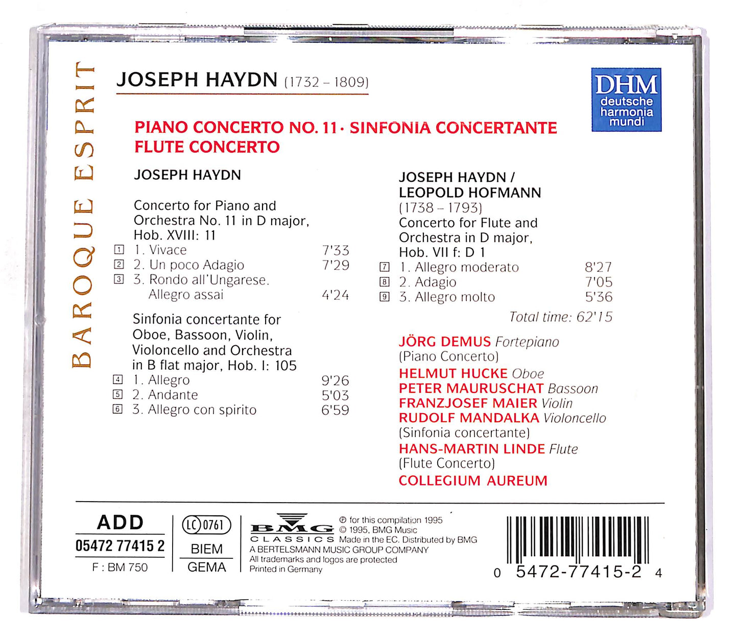 EBOND Haydn - Klavierkonzert Nr.11 - Sinfonia - Concertante - Aureum CD CD056745