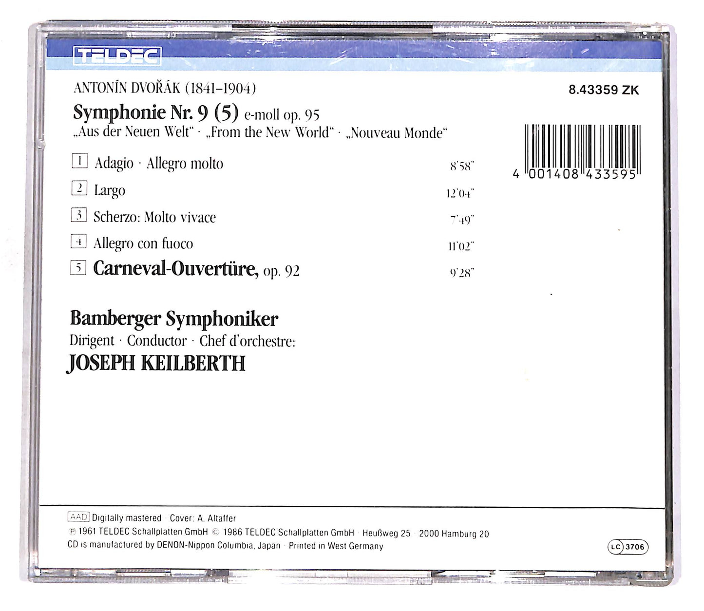 EBOND Dvorak - Symphonie Nr.9 - Carneval Ouverture, Bamberger CD CD056809