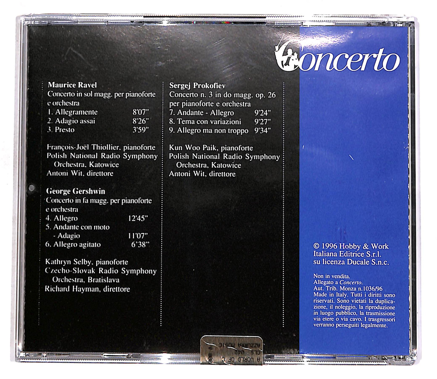EBOND Ravel, Gershwin, Prokofiev - Concerto EDITORIALE CD CD056824