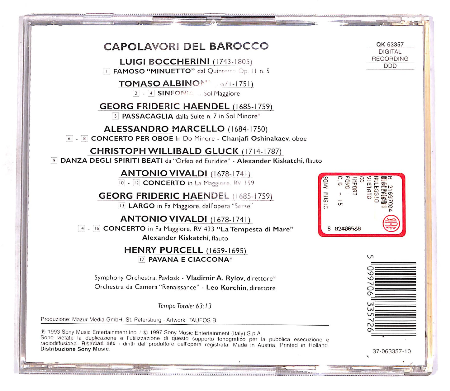EBOND Various - Capolavori Del Barocco CD CD056901