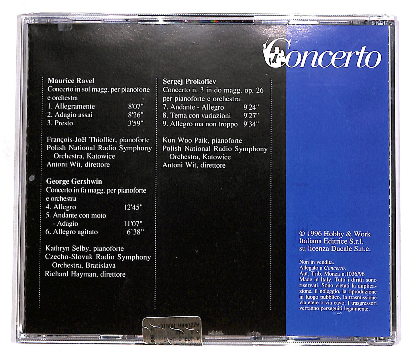 EBOND Ravel, Gershwin, Prokofiev - Concerto EDITORIALE CD CD056905