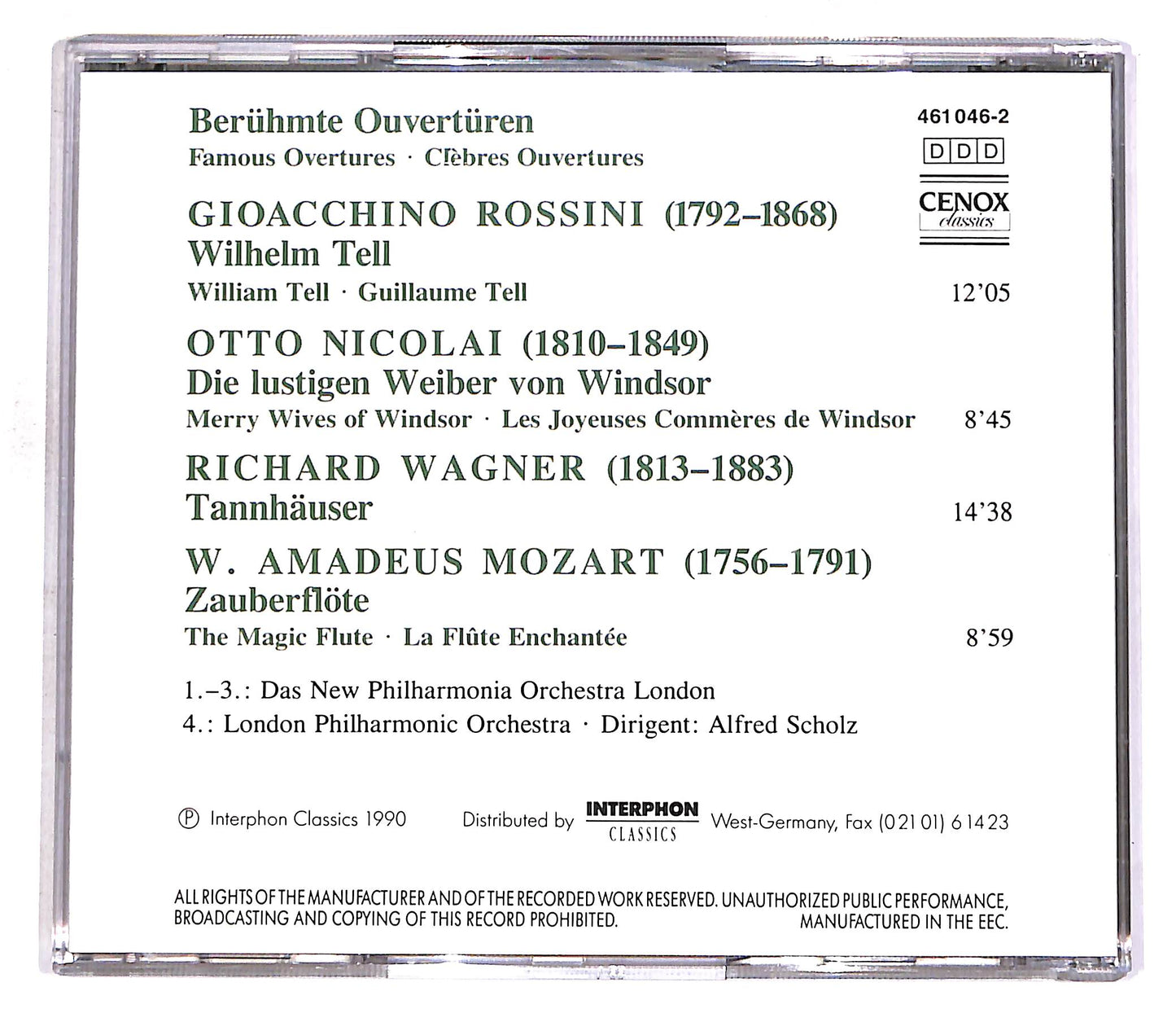 EBOND Mozart - Nicolai - Rossini - Famous Overtures EDITORIALE CD CD056915