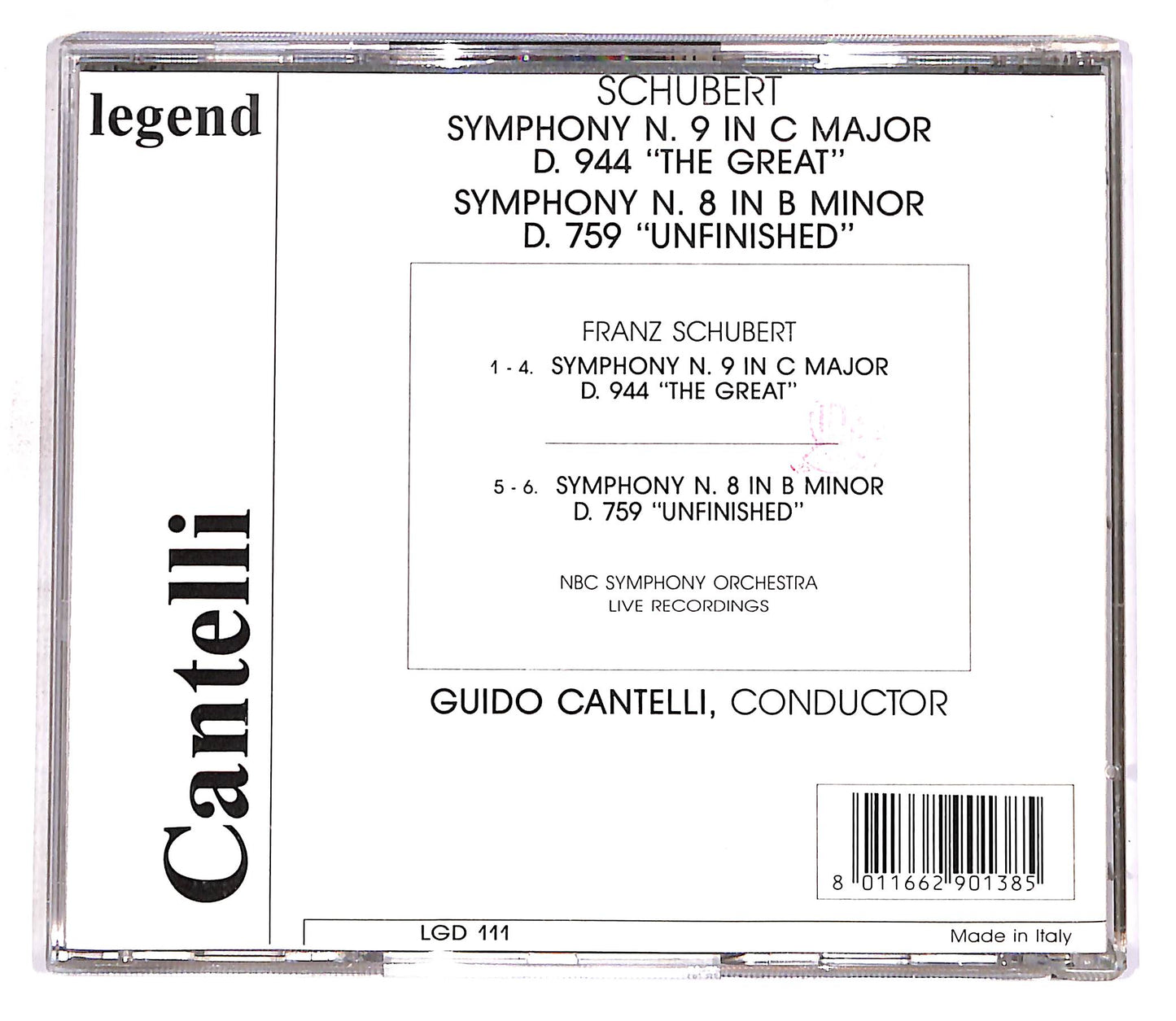 EBOND Cantelli Conducts Schubert - Symphony N.9 D944, N.8 D759 CD CD056921