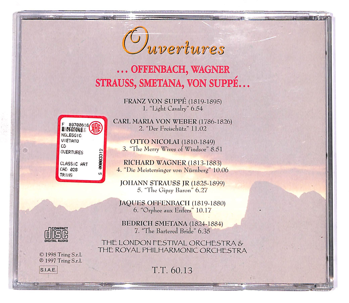 EBOND Ouvertures - Offenbach, Wagner, Strauss, Smetana, Von Suppe ED CD CD056922