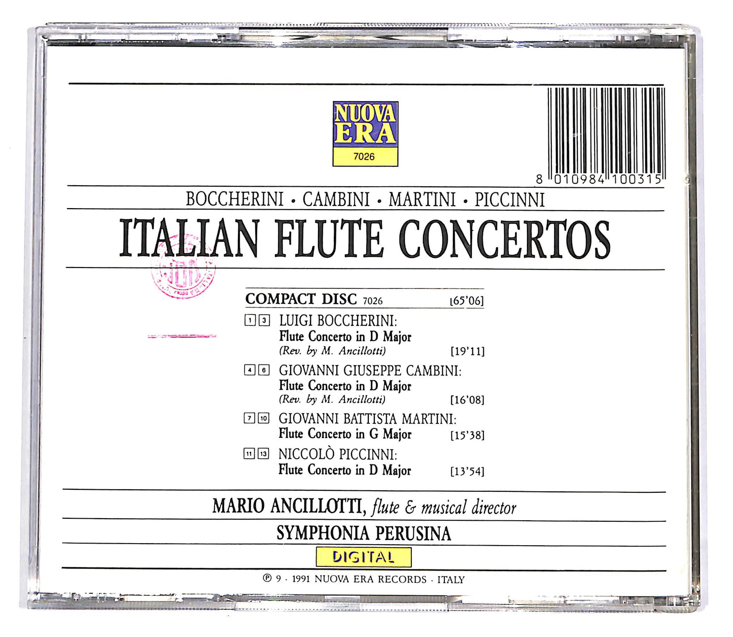 EBOND Mario Ancillotti, Symphonia Perusina - Italian Flute Concertos CD CD056940