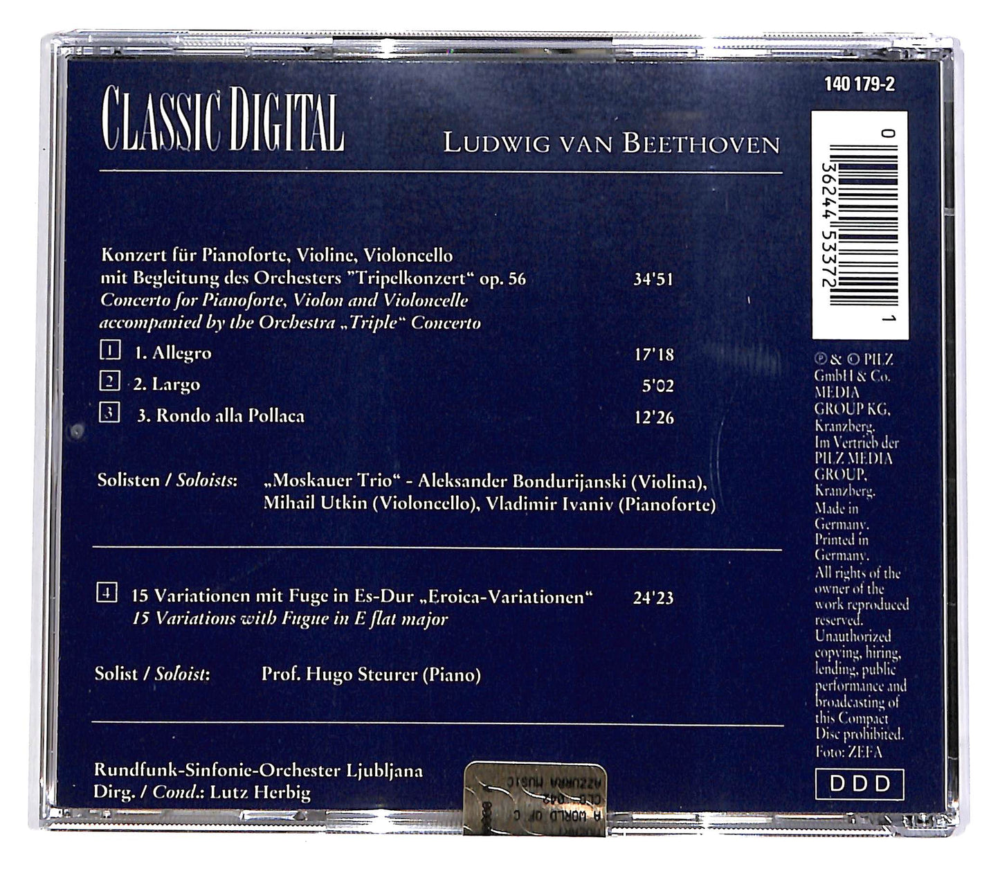EBOND Ludwig Van Beethoven - Tripelkonzert & Eroica Variationen CD CD056949