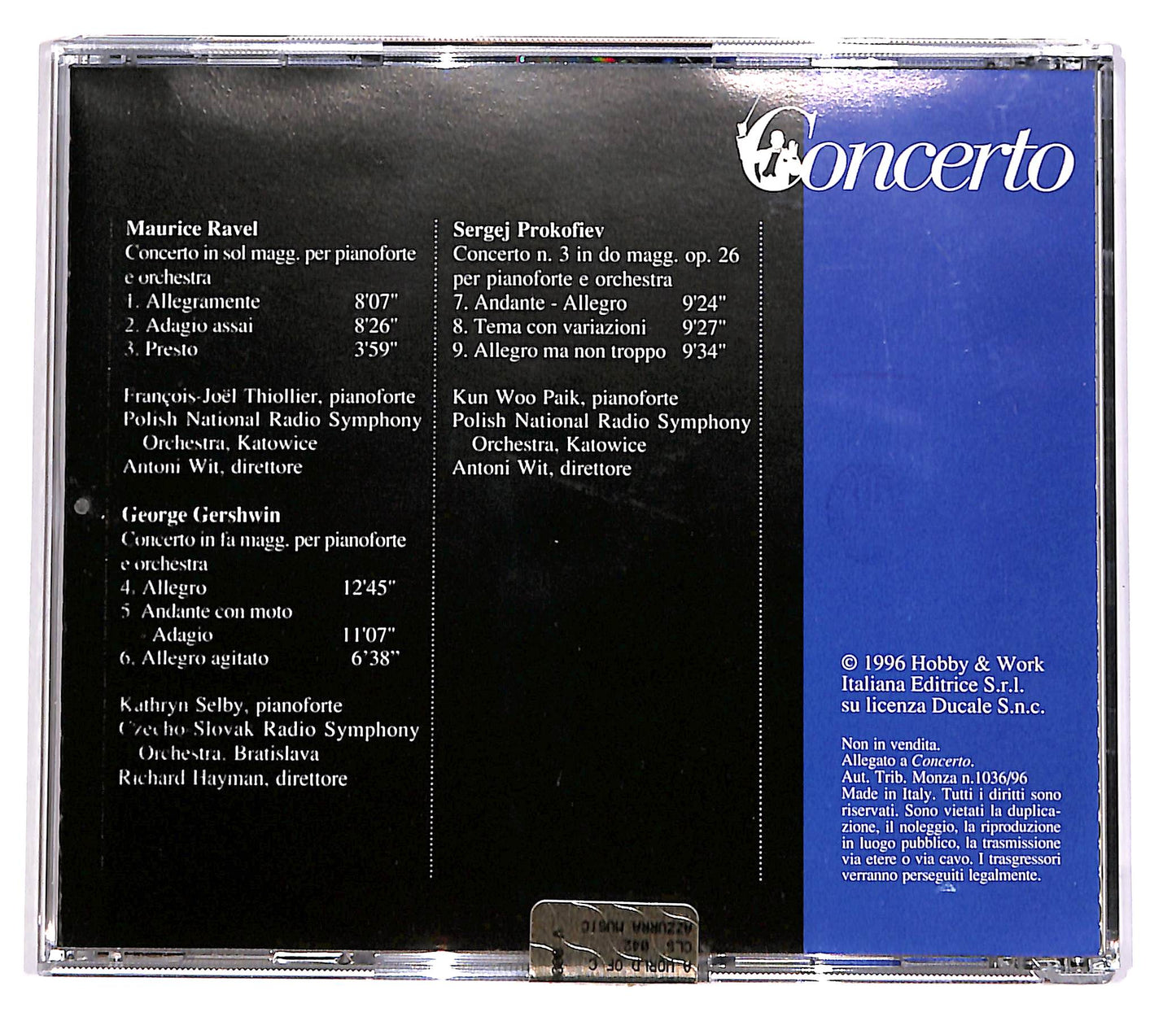 EBOND Ravel, Gershwin, Prokofiev - Concerto EDITORIALE CD CD057001