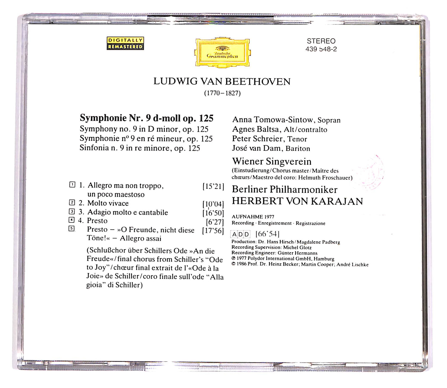EBOND Beethoven - Sinfonia N.9, Berliner Philharmoniker Karajan EDIT CD CD057026
