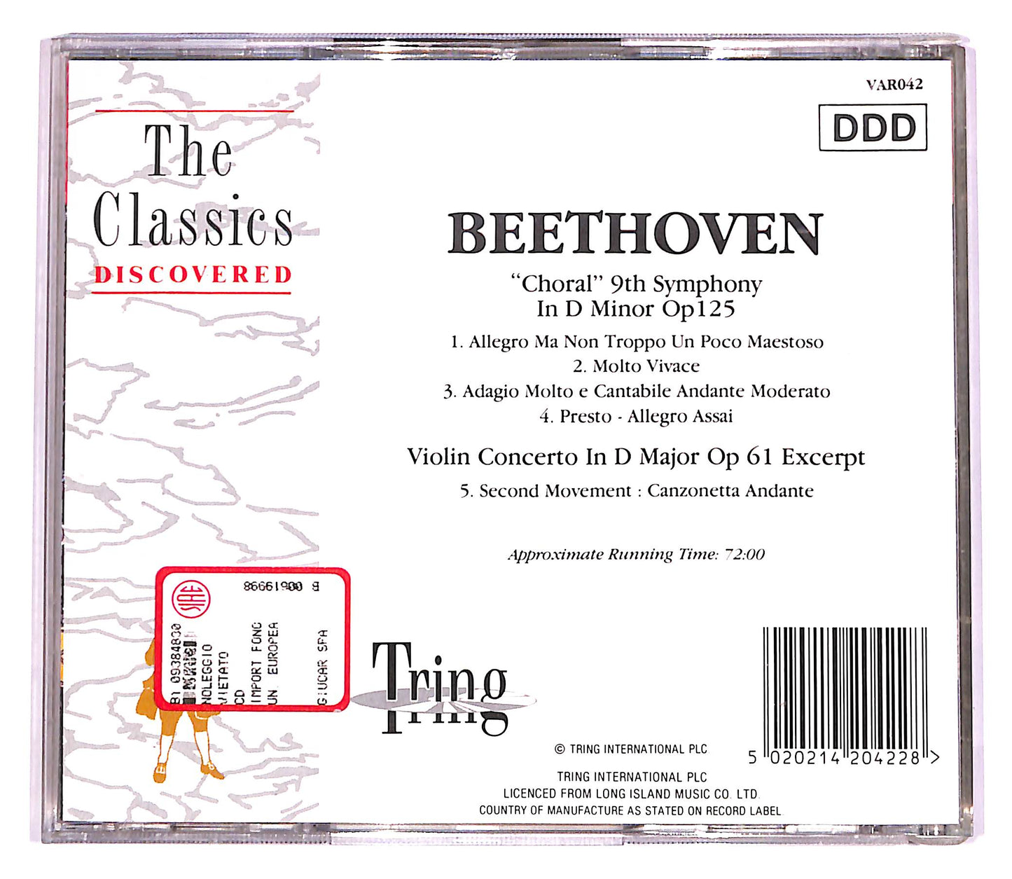 EBOND Beethoven - Choral 9th Symphony & Violin Concerto Vol.2 CD CD057115