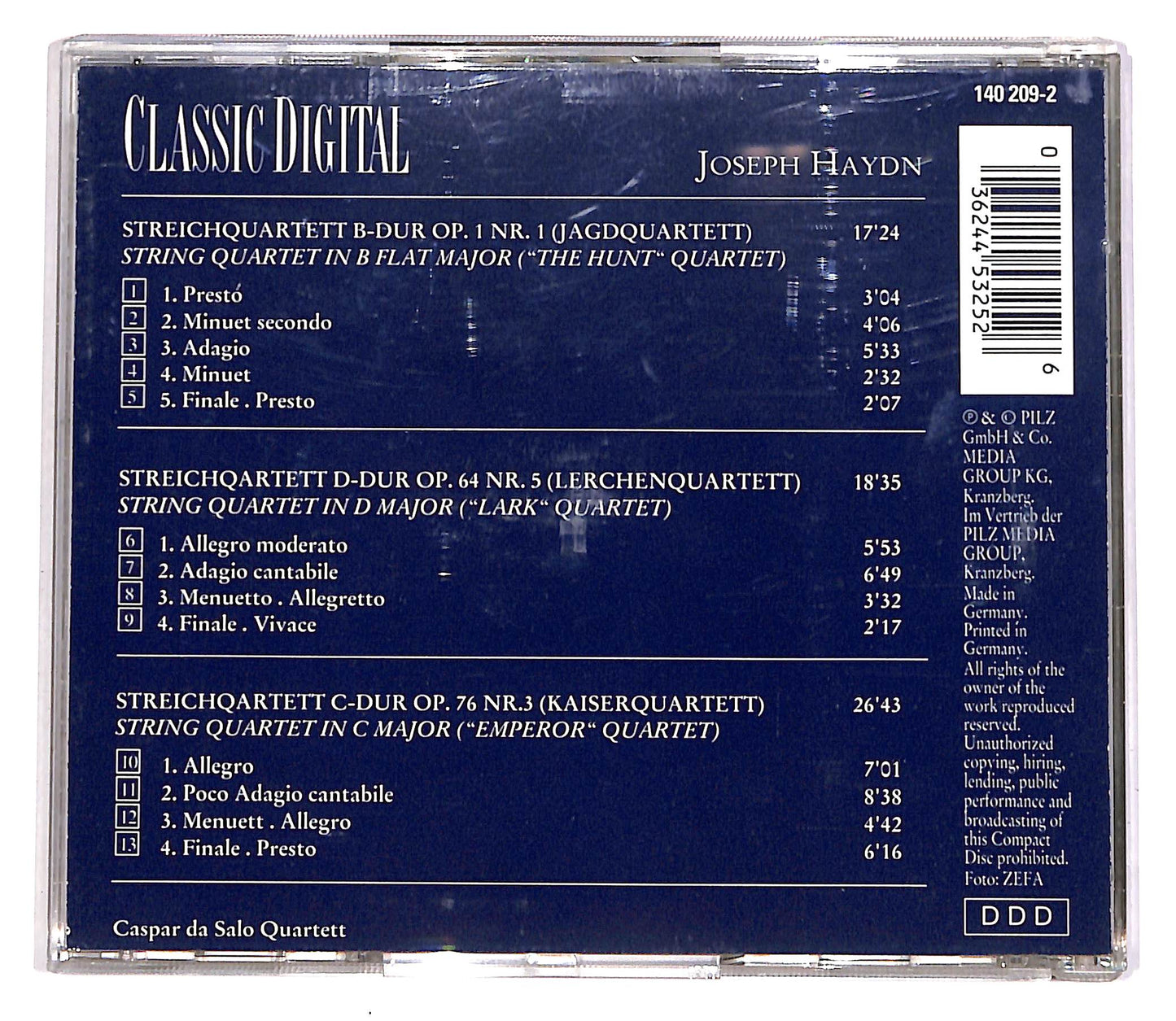 EBOND Joseph Haydn - Emporer Quartett, The Hunt Quartett CD CD057150