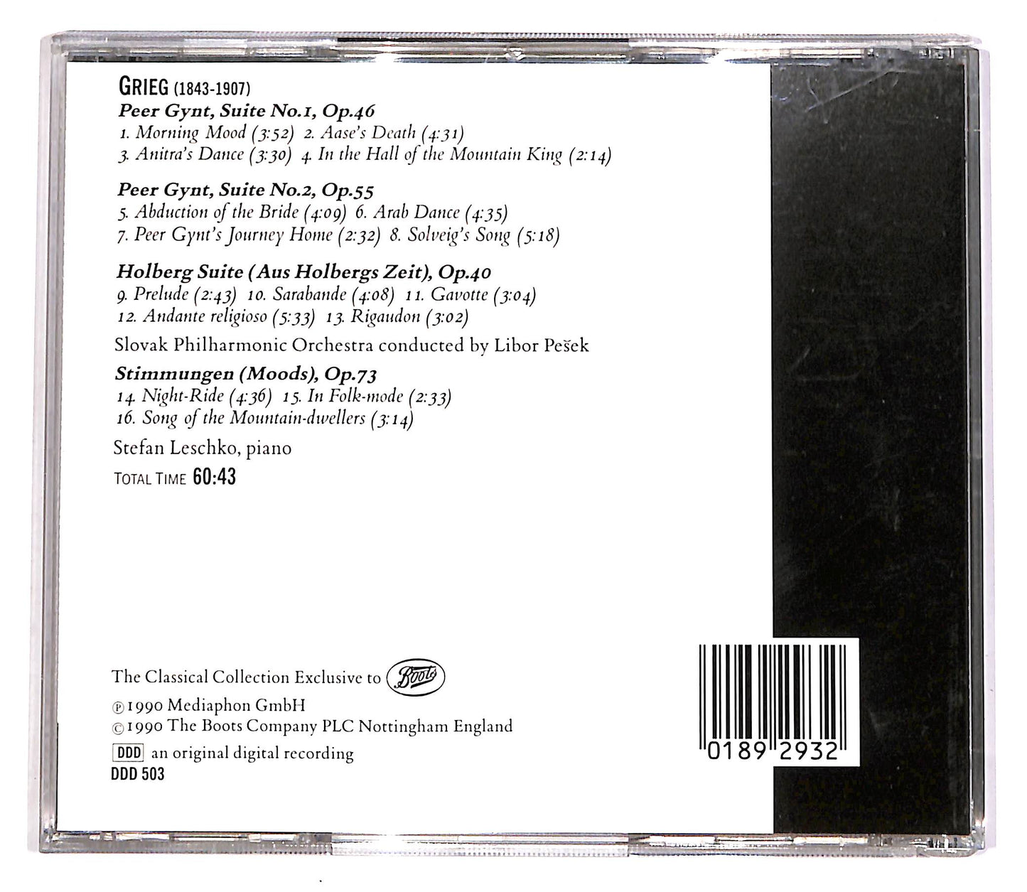 EBOND Grieg - Peer Gynt, Holberg Suite EDITORIALE CD CD057151