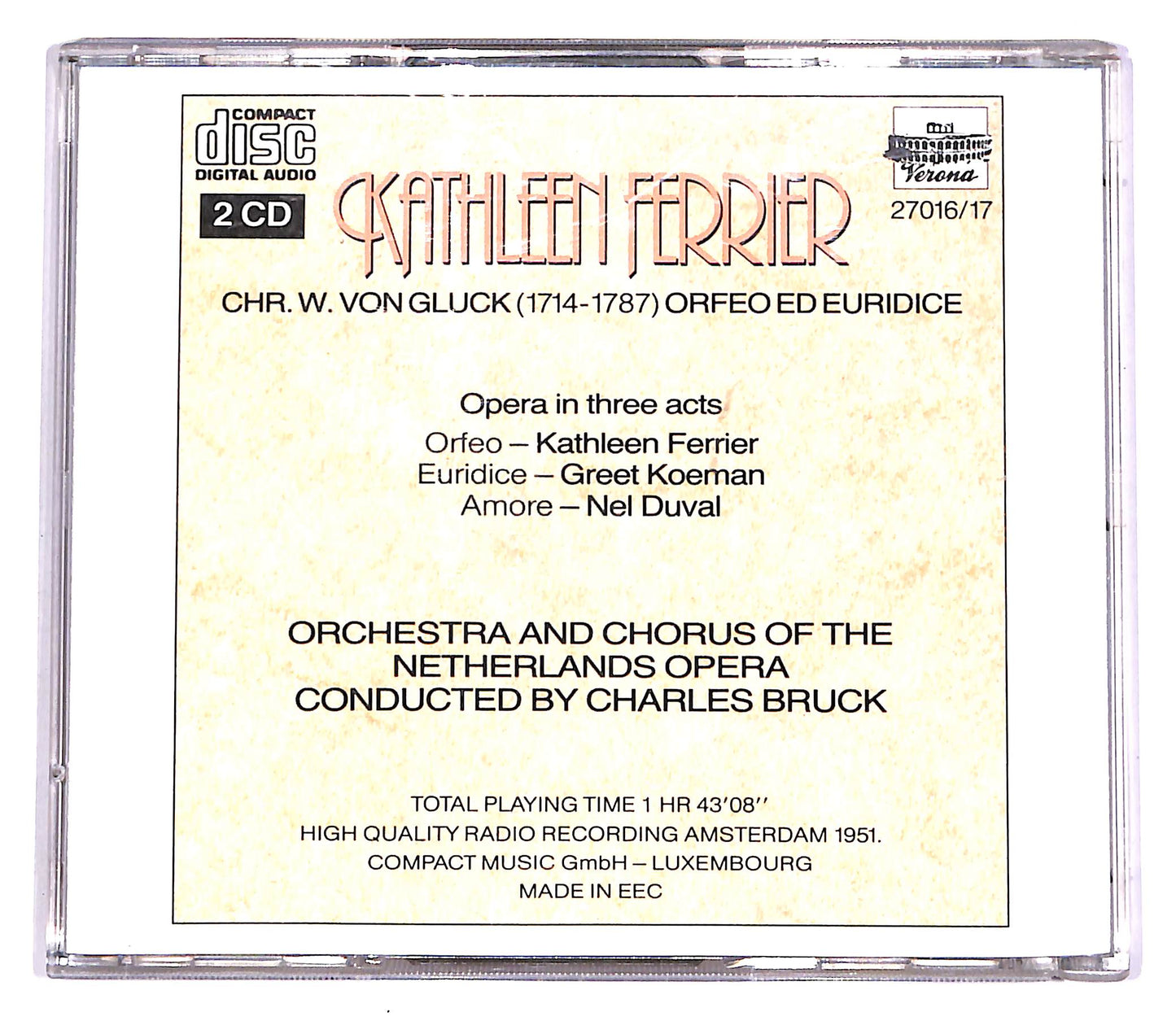 EBOND Kathleen Ferrier - Orfeo Ed Euridice EDITORIALE CD CD057230