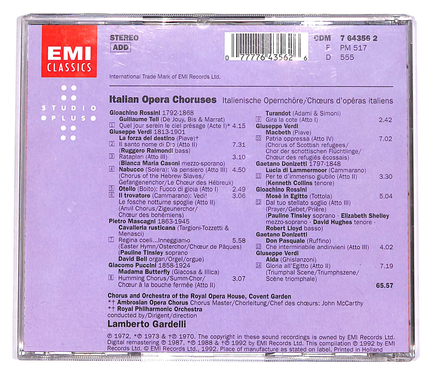EBOND Italian Opera Choruses - Royal Opera House - Gardelli CD CD057231