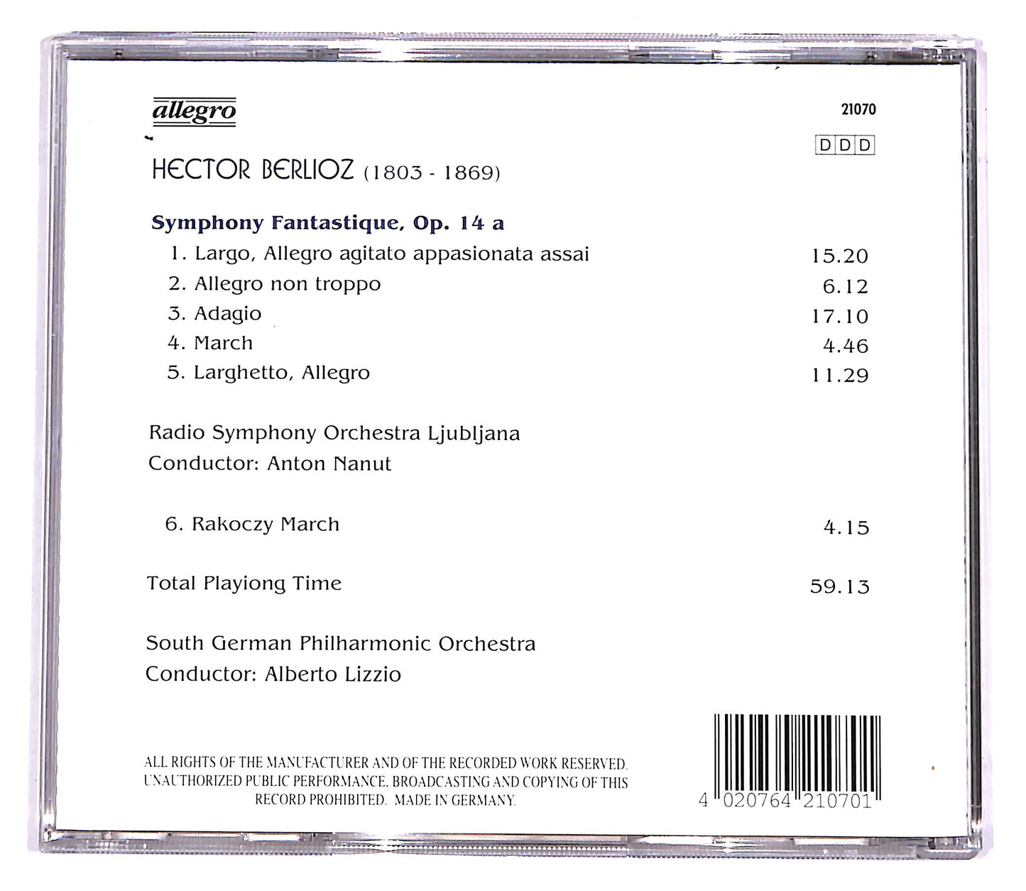 EBOND Hector Berlioz - Symphony Fantastique CD CD057244