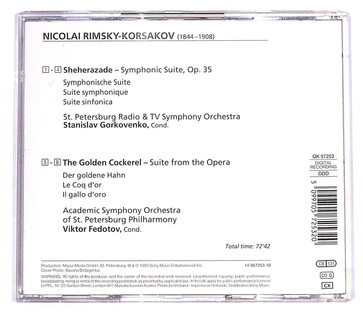 EBOND Rimski-Korsakov - Sheherazade - Le Coq D'Or - Suite CD CD057253