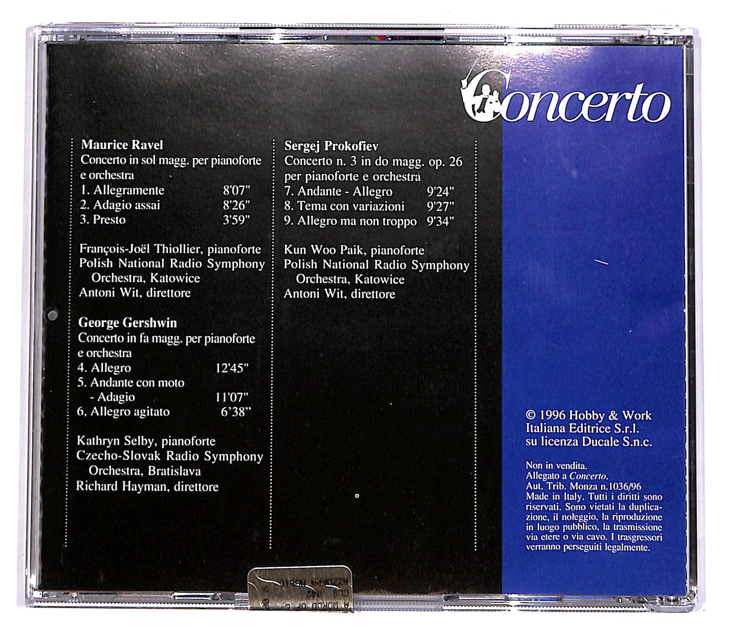 EBOND Ravel, Gershwin, Prokofiev - Concerto EDITORIALE CD CD057307
