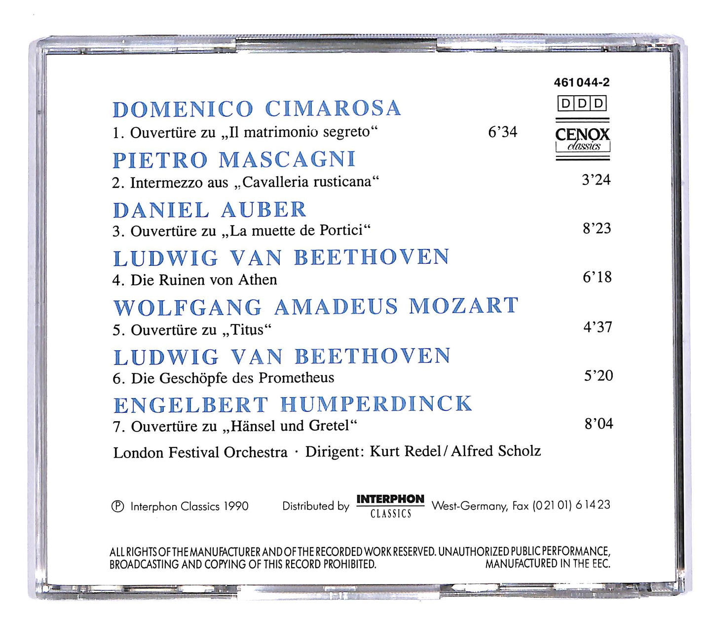 EBOND Beethoven Humperdinck Mozart - Overtures CD CD057405