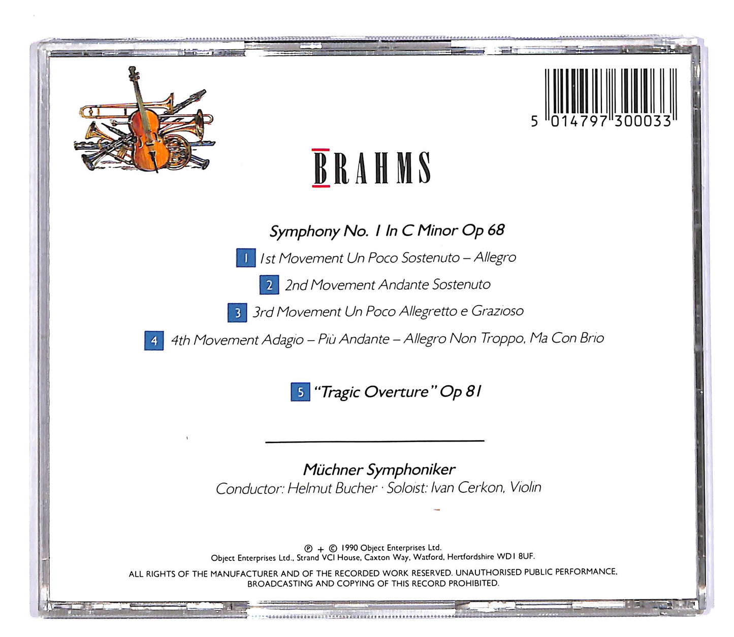 EBOND Brahms - Symphony No. 1 - Tragic Overture CD CD057406