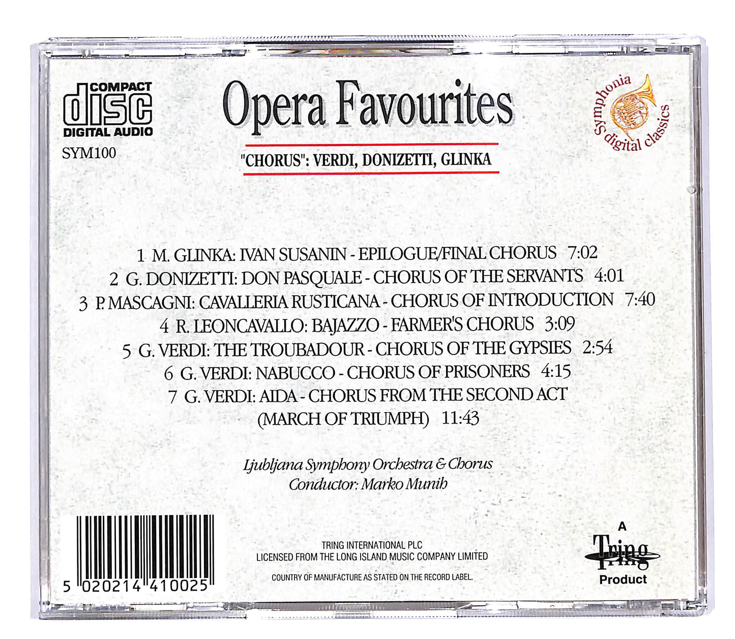 EBOND Opera Favourites - Chorus Verdi Donizetti Glinka CD CD057538