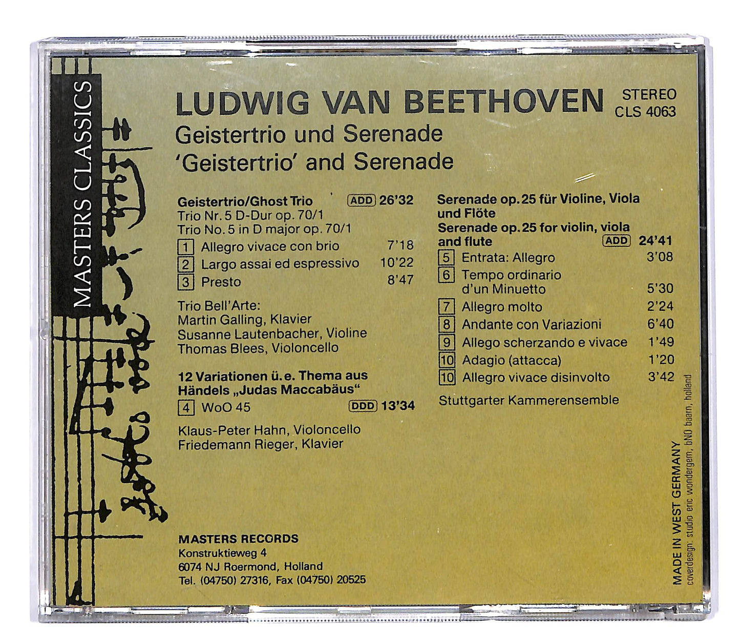 EBOND Beethoven - Geistrrtrio und Serenade CD CD057549