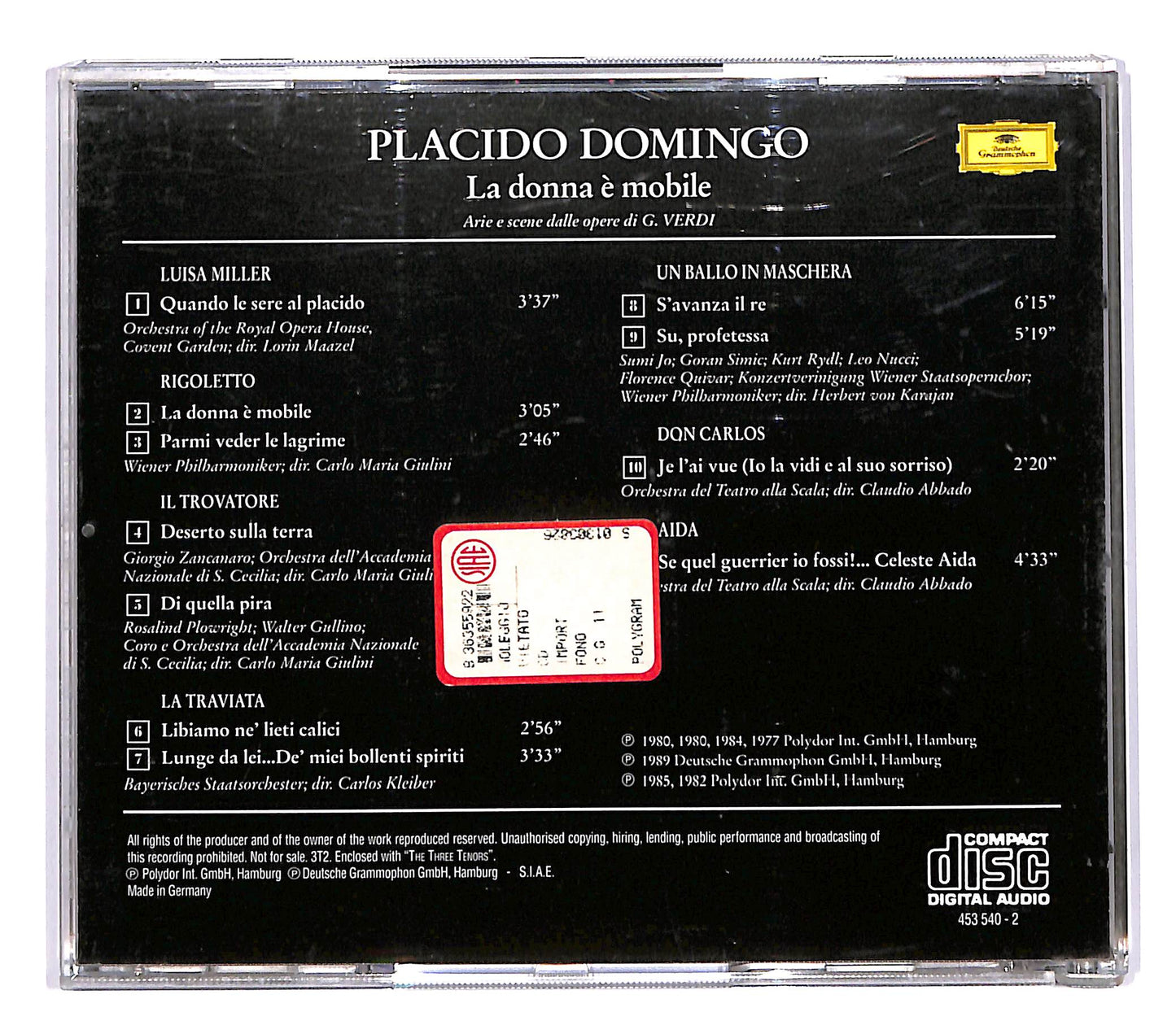 EBOND Placido Domingo - La Donna E Mobile CD CD057608
