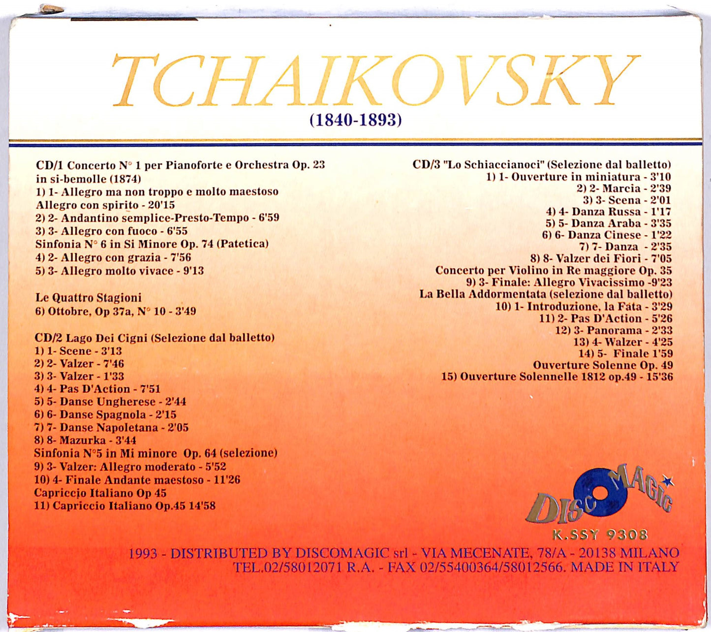 EBOND Tchaikovsky - Il Centenario (3 dischi) CD CD057620