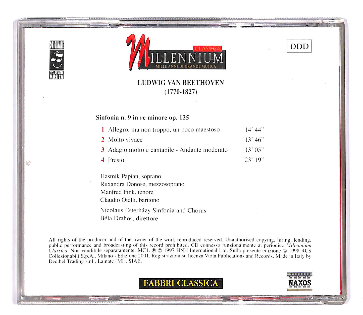 EBOND Beethoven - Sinfonia N. 9 In Re Minore Op.125 EDITORIALE CD CD057704