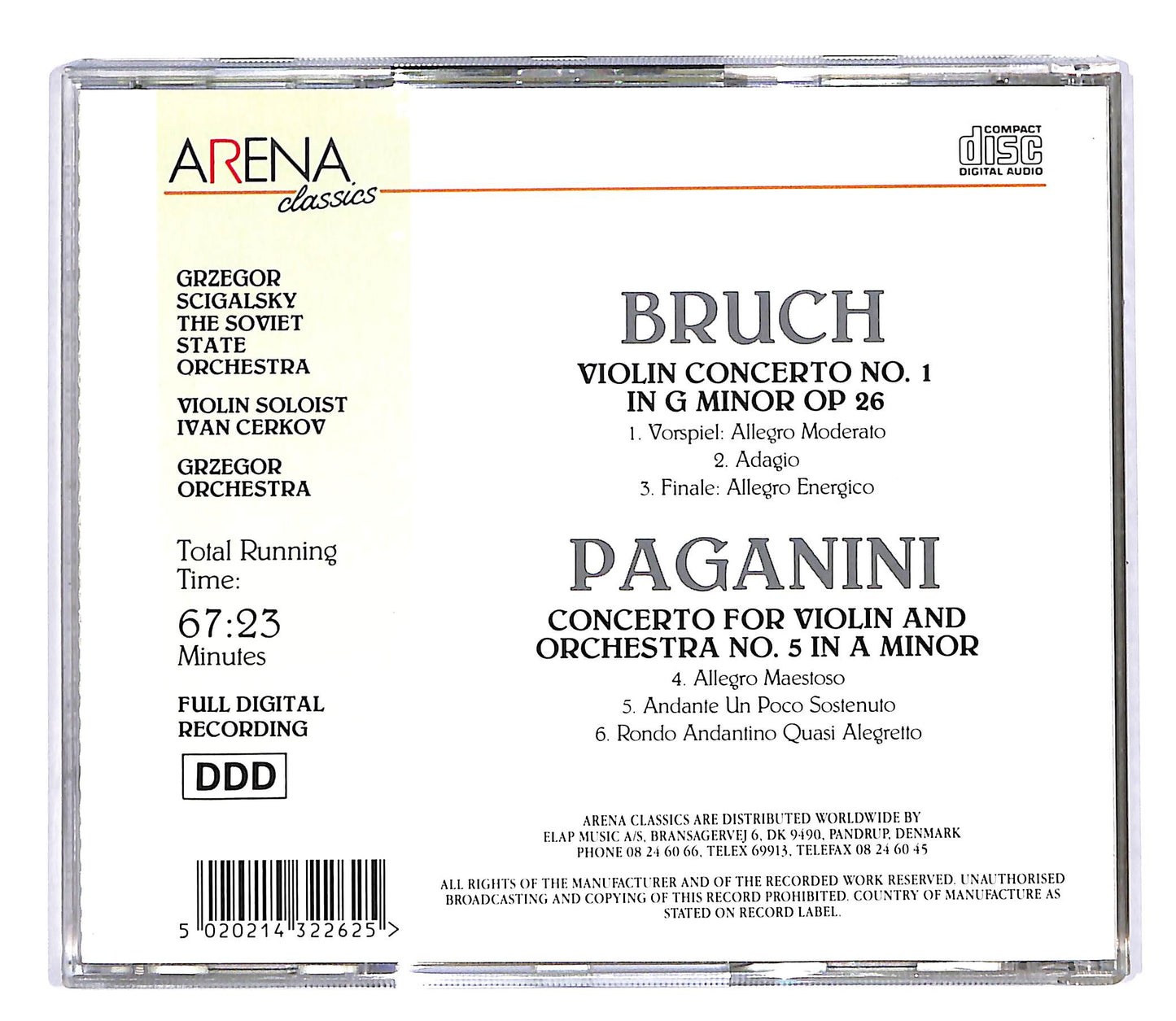 EBOND Bruch e Paganini - Violin Concerto N 1 N 5 CD CD057740