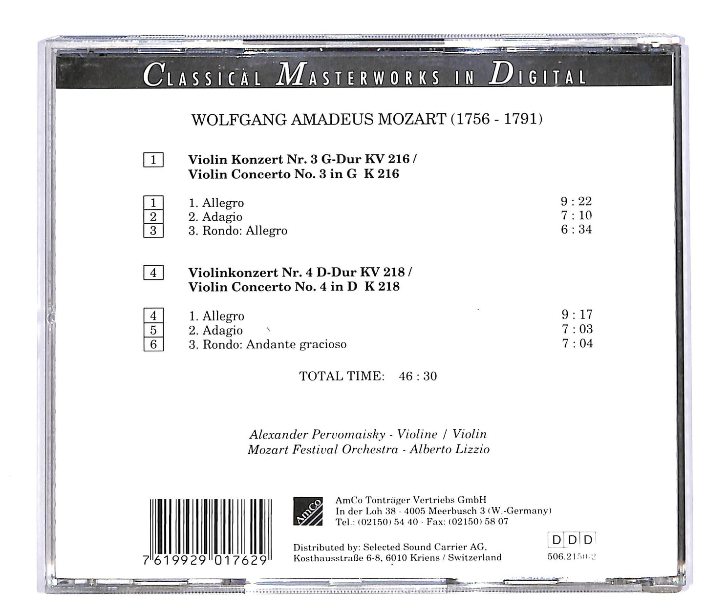 EBOND Mozart - Violinkonzerte Nos 3 e 4 CD CD057752