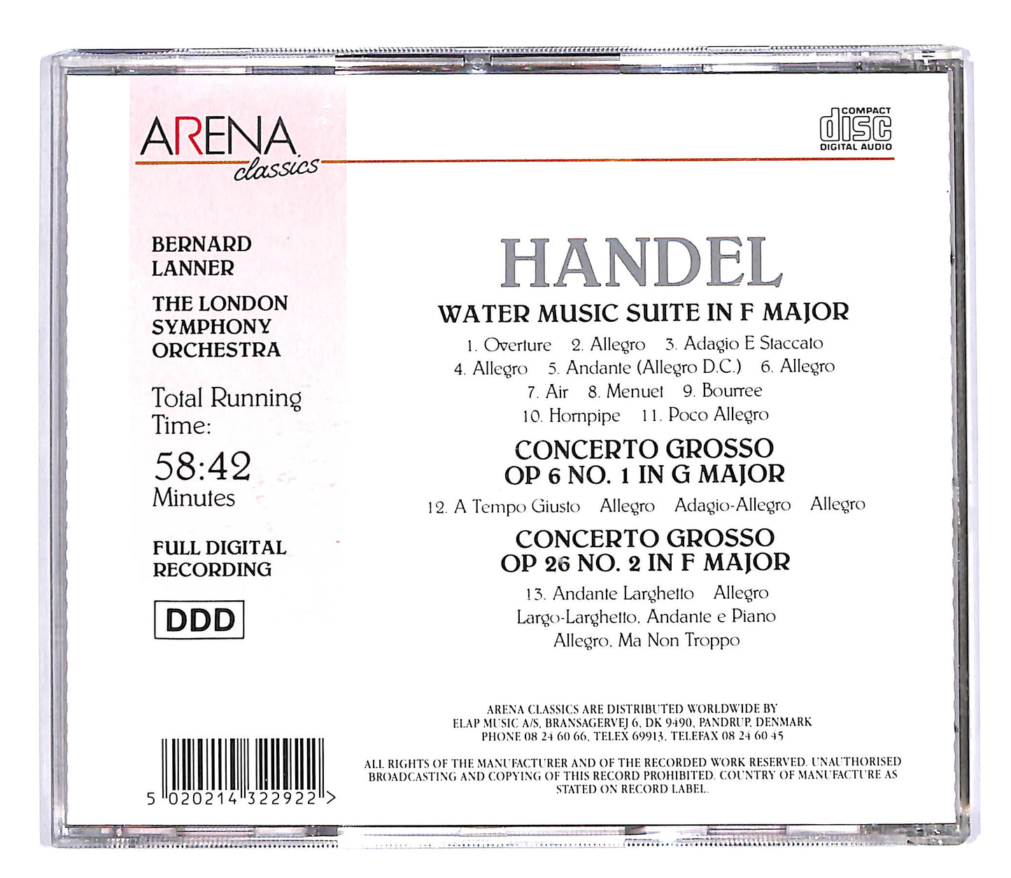 EBOND Handel - Water Music CD CD057756